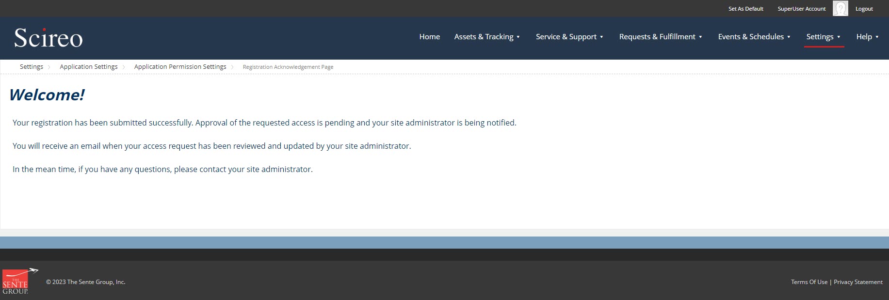 Registration Acknowledgement Page Registration Acknowledgement Page